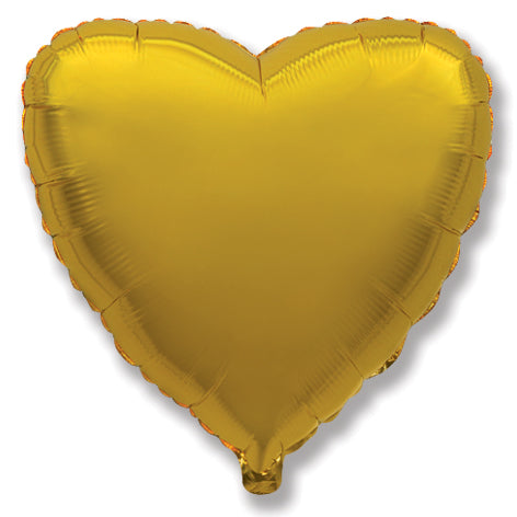 4" Airfill Only Metallic Gold Heart Foil Balloon