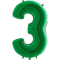 40" Megaloon Foil Shape 3 Green Number Balloon