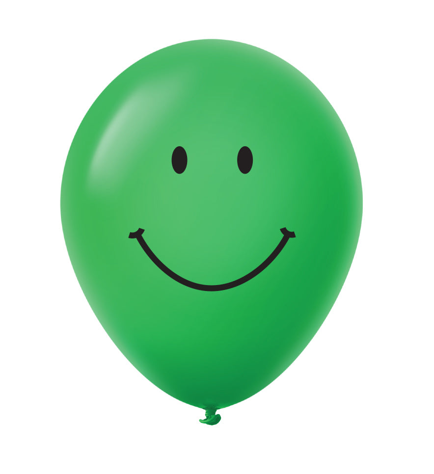 11" Smiley Face Latex Balloons (25 Count) Green