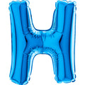 7" Airfill Only (requires heat sealing) Letter H Blue Foil Balloon