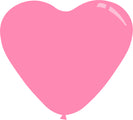 7" Standard Pink Decomex Heart Shaped Latex Balloons (100 Per Bag)