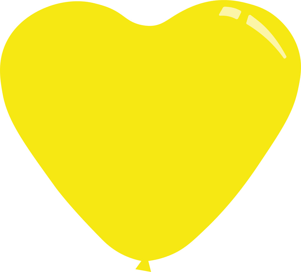 11" Standard Yellow Decomex Heart Shaped Latex Balloons (100 Per Bag)