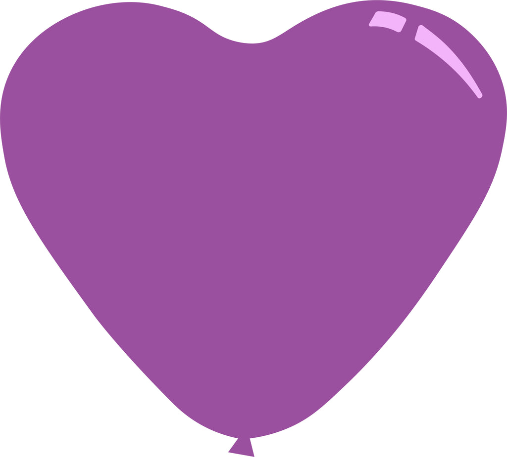 11" Standard Lavender Decomex Heart Shaped Latex Balloons (100 Per Bag)