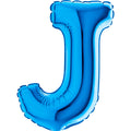 7" Airfill Only (requires heat sealing) Letter J Blue Foil Balloon