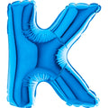 7" Airfill Only (requires heat sealing) Letter K Blue Foil Balloon