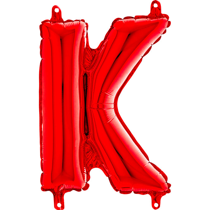 14" Airfill Only Foil Balloon Self Sealing Letter K Red