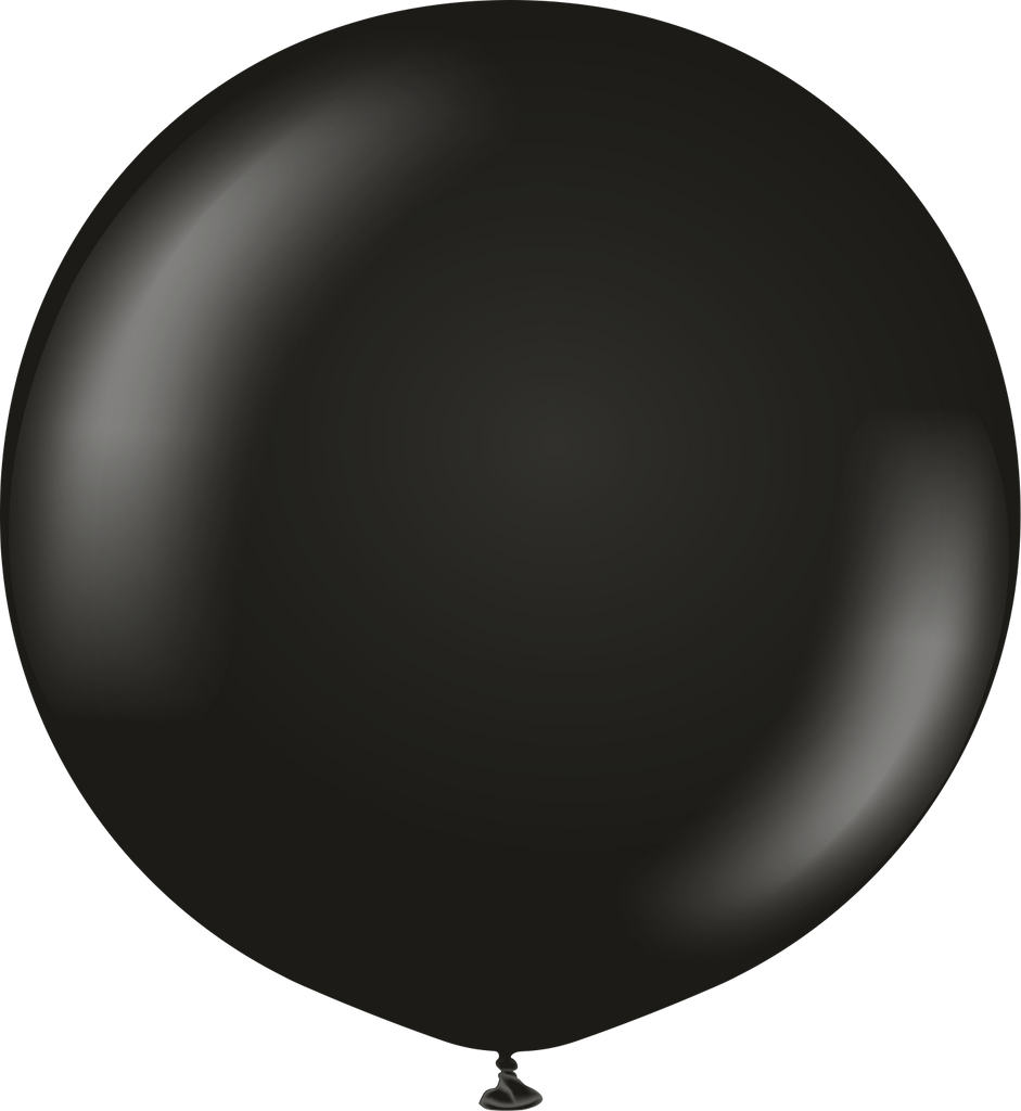 24" Kalisan Latex Balloons Standard Black (5 Per Bag)