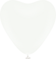 12" Kalisan Latex Heart Balloons Standard White (50 Per Bag)