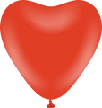 12" Kalisan Latex Heart Balloons Standard Red (50 Per Bag)