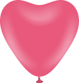 12" Kalisan Latex Heart Balloons Standard Fuchsia (50 Per Bag)