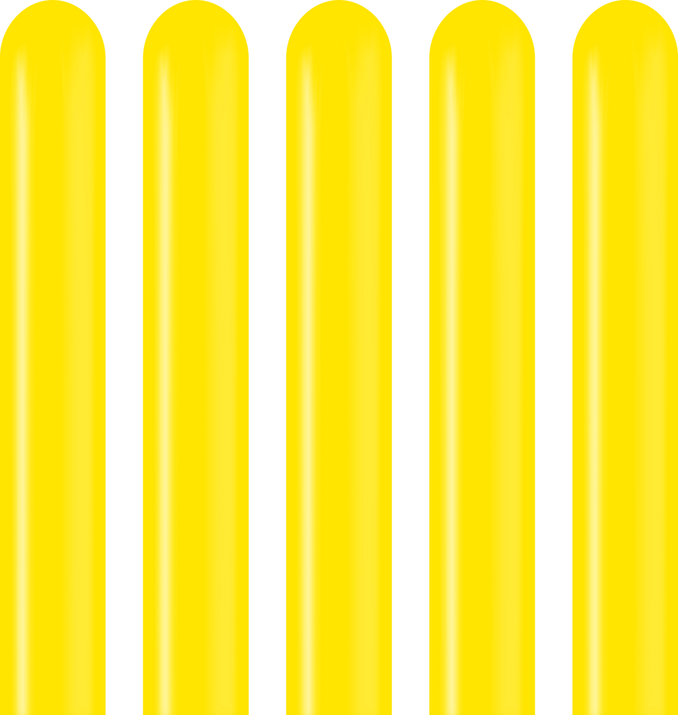 260K Kalisan Twisting Latex Balloons Standard Yellow (50 Per Bag)