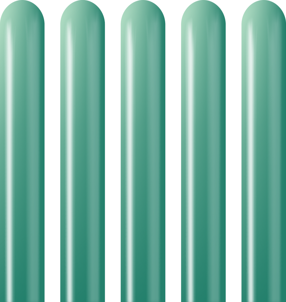 260K Kalisan Twisting Latex Balloons Mirror Green (50 Per Bag)