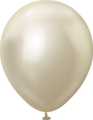 12" Kalisan Latex Balloons Mirror White Gold (50 Per Bag)