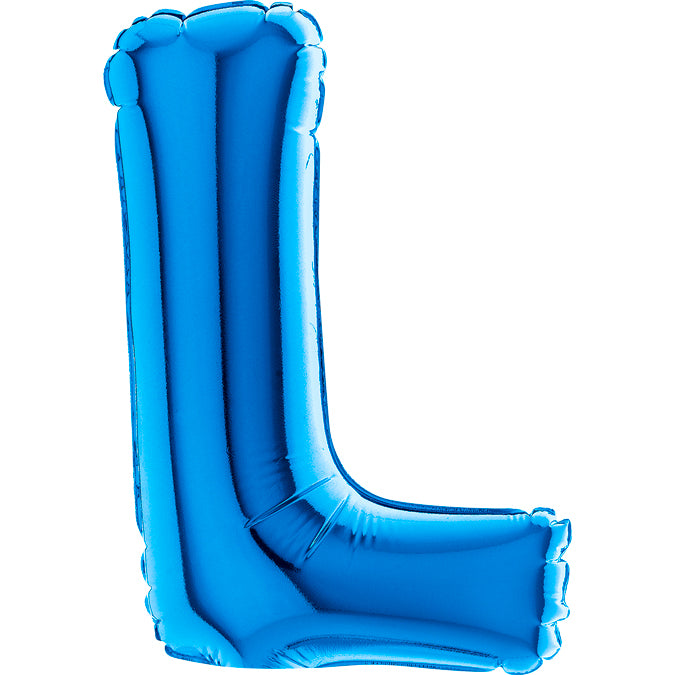 7" Airfill Only (requires heat sealing) Letter L Blue Foil Balloon