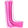 7" Airfill Only (requires heat sealing) Letter L Fuschia Foil Balloon