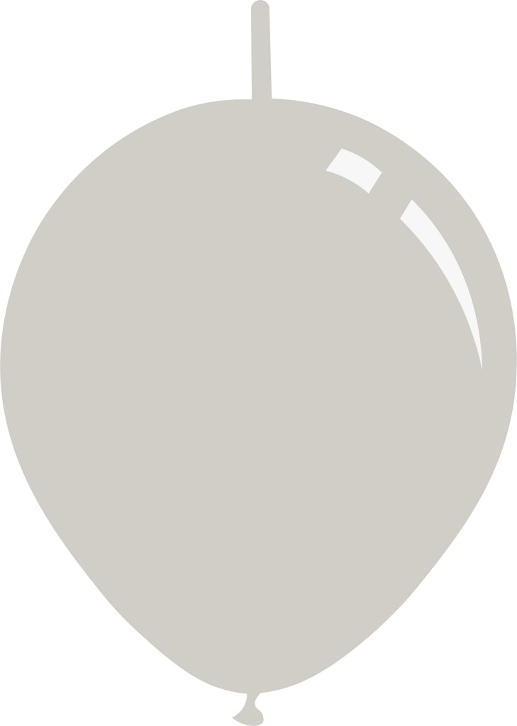6" Deco Grey Decomex Linking Latex Balloons (100 Per Bag)