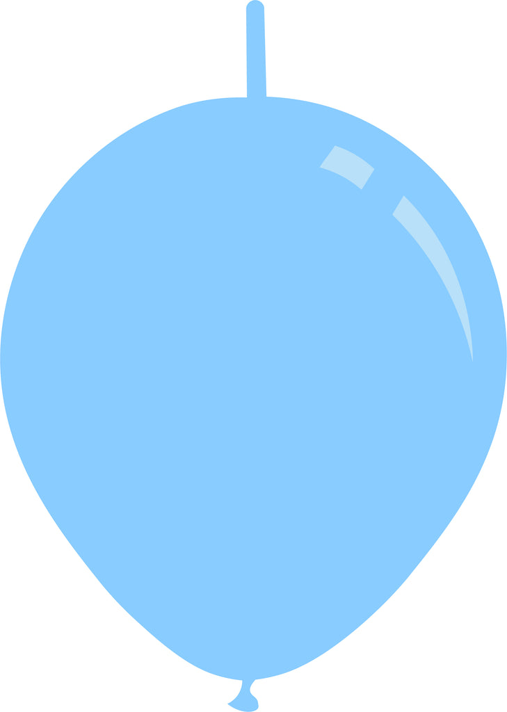 6" Deco Light Blue Decomex Linking Latex Balloons (100 Per Bag)
