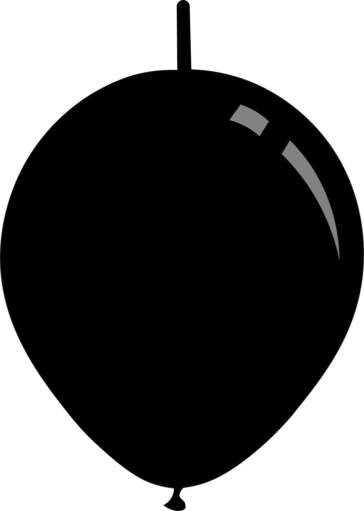 6" Metallic Black Decomex Linking Latex Balloons (100 Per Bag)