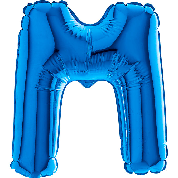 7" Airfill Only (requires heat sealing) Letter M Blue Foil Balloon