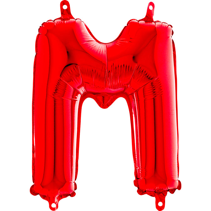 14" Airfill Only Foil Balloon Self Sealing Letter M Red