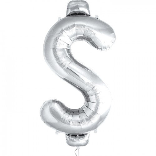 34" Northstar Brand Dollar Sign - Silver Foil Balloon