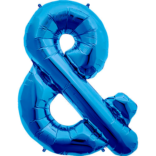 34" Northstar Brand Ampersand - Blue Foil Balloon