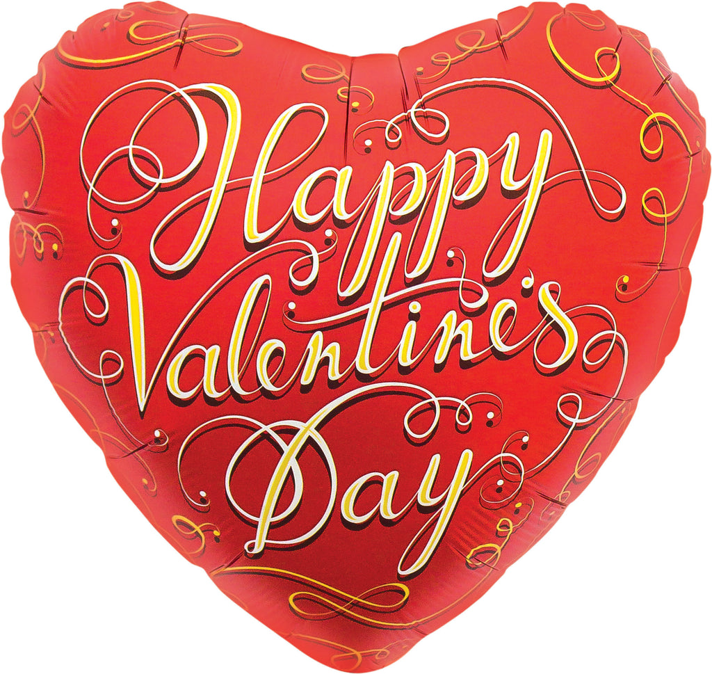 18" Classic Happy Valentines Day Foil Balloon