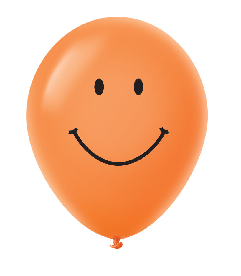 11" Smiley Face Latex Balloons (25 Count) Orange