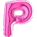 7" Airfill Only (requires heat sealing) Letter P Fuschia Foil Balloon