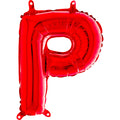 14" Airfill Only Foil Balloon Self Sealing Letter P Red