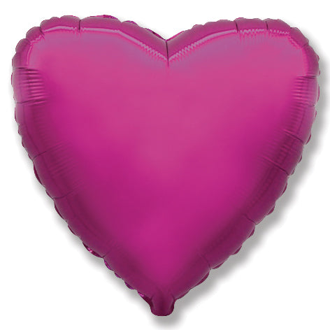 4" Airfill Only Magenta Heart Foil Balloon
