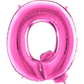 40" Foil Shape Megaloon Balloon Letter Q Fuschia