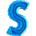 7" Airfill Only (requires heat sealing) Letter S Blue Foil Balloon