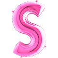 40" Foil Shape Megaloon Balloon Letter S Fuschia