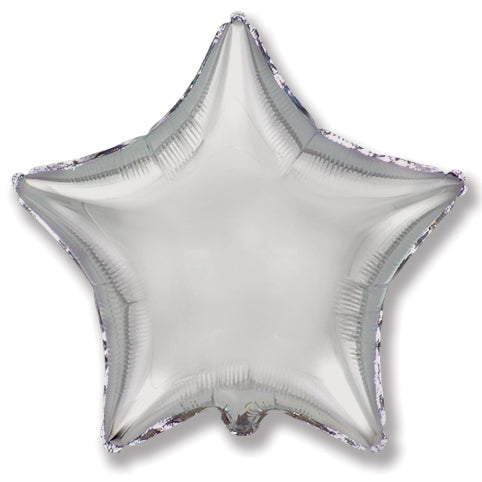 9" Airfill Only Silver Star Foil Balloon