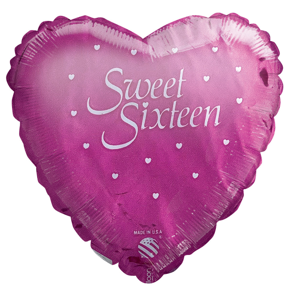4" Airfill Only Sweet Sixteen Pink Foil Balloon