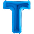 40" Foil Shape Megaloon Balloon Letter T Blue