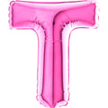 7" Airfill Only (requires heat sealing) Letter T Fuschia Foil Balloon