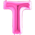 40" Foil Shape Megaloon Balloon Letter T Fuschia