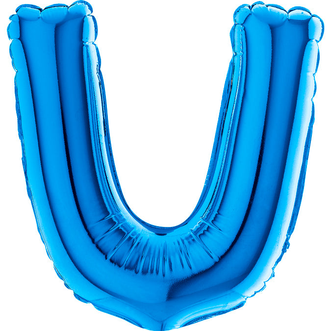 7" Airfill Only (requires heat sealing) Letter U Blue Foil Balloon