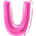40" Foil Shape Megaloon Balloon Letter U Fuschia