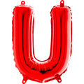 14" Airfill Only Foil Balloon Self Sealing Letter U Red