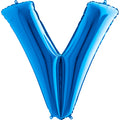 40" Foil Shape Megaloon Balloon Letter V Blue