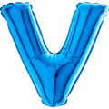 7" Airfill Only (requires heat sealing) Letter V Blue Foil Balloon