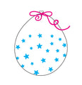 18" Stuffing Balloons (25 Per Bag) Decomex Clear SMALL STAR with BABY BLUE INK