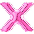 7" Airfill Only (requires heat sealing) Letter X Fuschia Foil Balloon