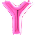 40" Foil Shape Megaloon Balloon Letter Y Fuschia
