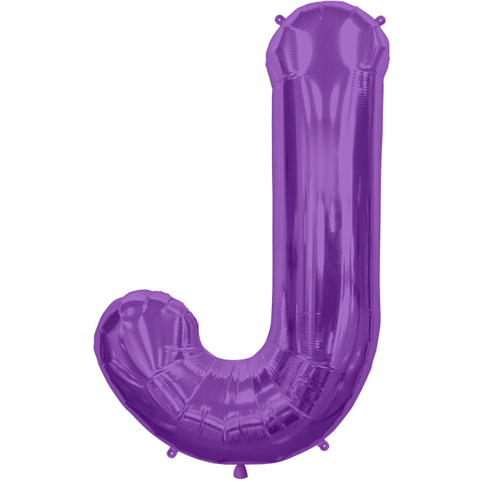 34" Northstar Brand Packaged Letter J - Purple Foil Balloon
