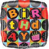 28" Jumbo Birthday Square Black Balloon