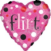 18" Pink Flirt Dots Heart Mylar Balloon